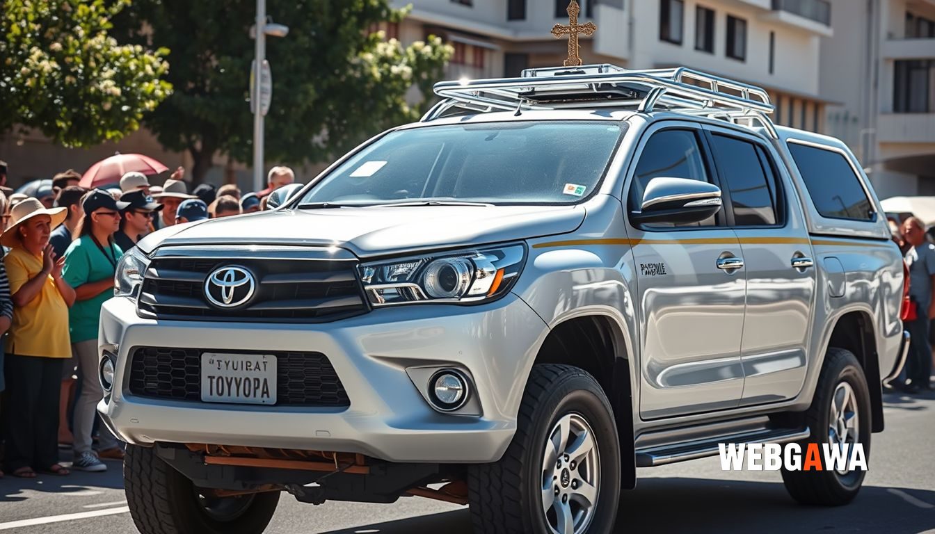 Toyota Hilux se transforma em papamóvel para o Papa