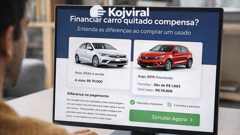 Financiar carro quitado compensa? Entenda as diferenças ao comprar um usado