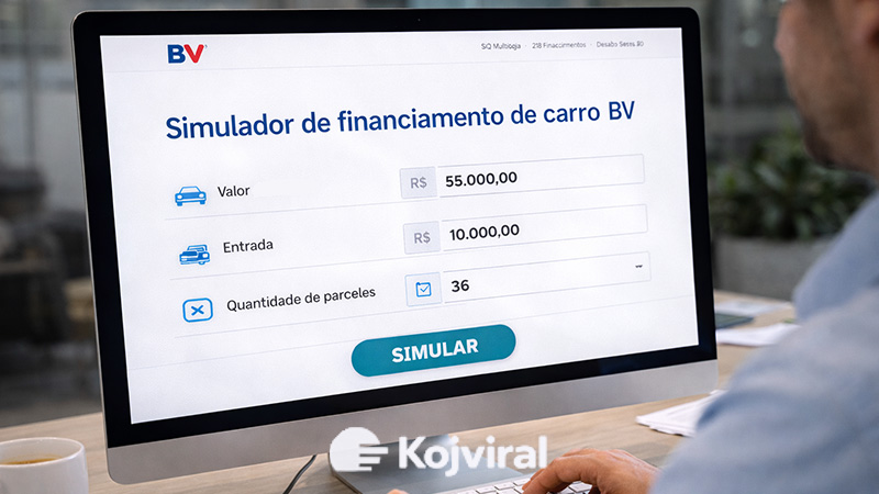 Simulador de financiamento de carro BV ajuda a planejar a compra do carro com mais segurança