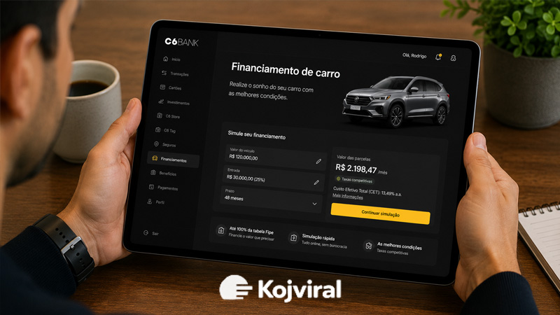 Financiamento de carro C6 Bank: como funciona, taxas e condições em 2026